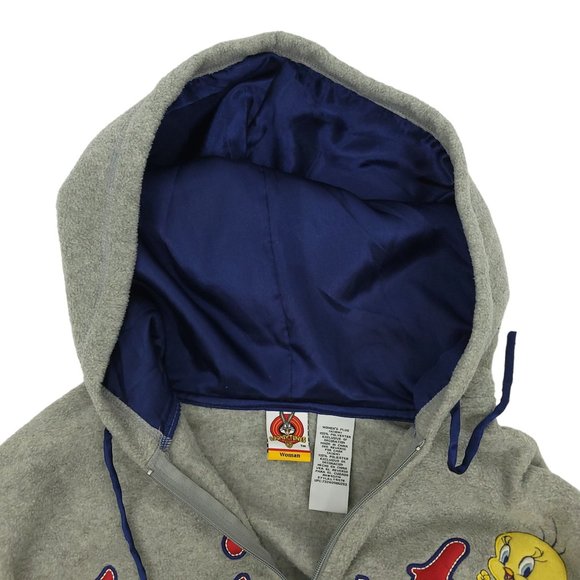 Looney Tunes Feisty Tweety Quarter Zip Hoodie Sweatshirt Womens 1X 16W Applique - Picture 13 of 14